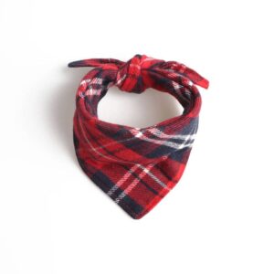 Furbud - Plaid Pet Bandana: Red, M